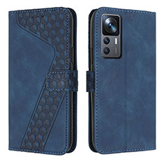 Leather Case Stands Flip Cover Holder H04X for Xiaomi Mi 12T Pro 5G Blue
