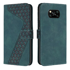 Leather Case Stands Flip Cover Holder H04X for Xiaomi Poco X3 Green