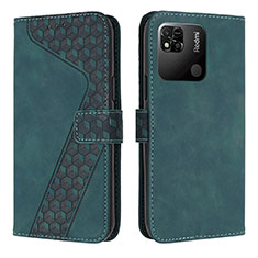Leather Case Stands Flip Cover Holder H04X for Xiaomi Redmi 10A 4G Green