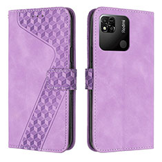 Leather Case Stands Flip Cover Holder H04X for Xiaomi Redmi 10A 4G Purple