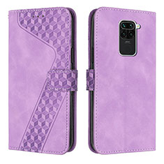 Leather Case Stands Flip Cover Holder H04X for Xiaomi Redmi 10X 4G Purple