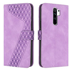 Leather Case Stands Flip Cover Holder H04X for Xiaomi Redmi 9 Prime India Purple