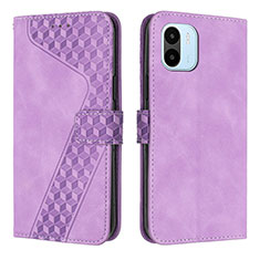 Leather Case Stands Flip Cover Holder H04X for Xiaomi Redmi A2 Purple