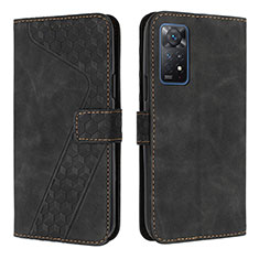 Leather Case Stands Flip Cover Holder H04X for Xiaomi Redmi Note 11 Pro 5G Black