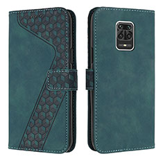 Leather Case Stands Flip Cover Holder H04X for Xiaomi Redmi Note 9 Pro Green