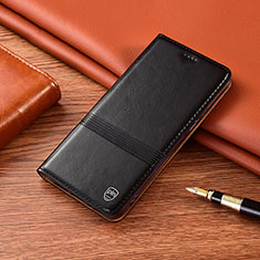 Leather Case Stands Flip Cover Holder H05P for Apple iPhone SE3 (2022) Black