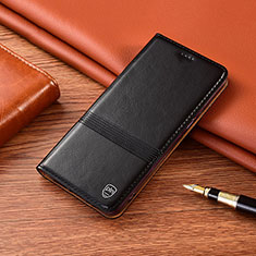 Leather Case Stands Flip Cover Holder H05P for Huawei Nova Y91 Black