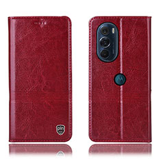 Leather Case Stands Flip Cover Holder H05P for Motorola Moto Edge 30 Pro 5G Red