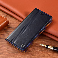 Leather Case Stands Flip Cover Holder H05P for Motorola Moto Edge S 5G Blue