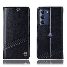 Leather Case Stands Flip Cover Holder H05P for Motorola Moto Edge S30 5G Black