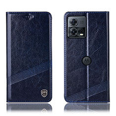Leather Case Stands Flip Cover Holder H05P for Motorola Moto Edge S30 Pro 5G Blue