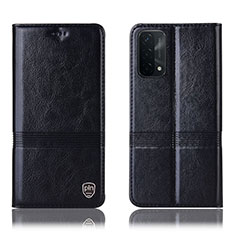 Leather Case Stands Flip Cover Holder H05P for OnePlus Nord N200 5G Black