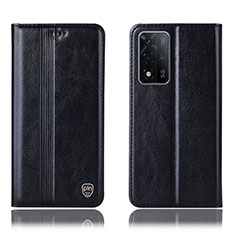 Leather Case Stands Flip Cover Holder H05P for Oppo A93s 5G Black