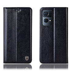 Leather Case Stands Flip Cover Holder H05P for Oppo Reno7 Pro 5G Black