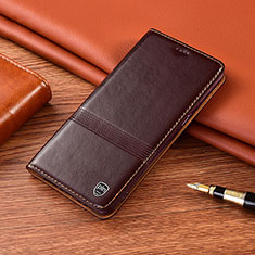 Leather Case Stands Flip Cover Holder H05P for Realme V20 5G Brown