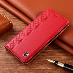 Leather Case Stands Flip Cover Holder H05P for Samsung Galaxy S21 FE 5G Red