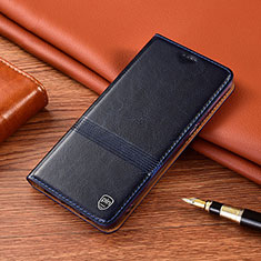 Leather Case Stands Flip Cover Holder H05P for Vivo V27 Pro 5G Blue
