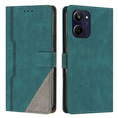 Leather Case Stands Flip Cover Holder H05X for Realme 10 4G Green
