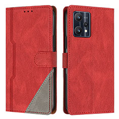 Leather Case Stands Flip Cover Holder H05X for Realme 9 Pro 5G Red