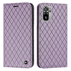 Leather Case Stands Flip Cover Holder H05X for Xiaomi Poco M5S Purple