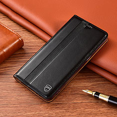 Leather Case Stands Flip Cover Holder H06P for Nokia C2 Black