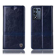 Leather Case Stands Flip Cover Holder H06P for Realme 9 SE 5G Blue