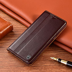 Leather Case Stands Flip Cover Holder H06P for Xiaomi Mi 11X 5G Brown