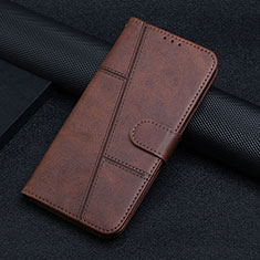Leather Case Stands Flip Cover Holder H06X for Nothing Phone 1 Brown