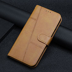 Leather Case Stands Flip Cover Holder H06X for Nothing Phone 1 Light Brown