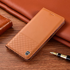 Leather Case Stands Flip Cover Holder H07P for Asus Zenfone 7 Pro ZS671KS Orange