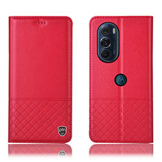 Leather Case Stands Flip Cover Holder H07P for Motorola Moto Edge 30 Pro 5G Red
