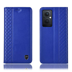 Leather Case Stands Flip Cover Holder H07P for OnePlus Nord N20 5G Blue