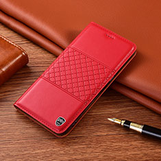 Leather Case Stands Flip Cover Holder H07P for Samsung Galaxy A10 Red