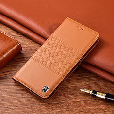 Leather Case Stands Flip Cover Holder H07P for Samsung Galaxy S20 Plus Orange