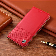 Leather Case Stands Flip Cover Holder H07P for Vivo V25 5G Red