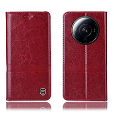 Leather Case Stands Flip Cover Holder H07P for Xiaomi Mi 12S Ultra 5G Red