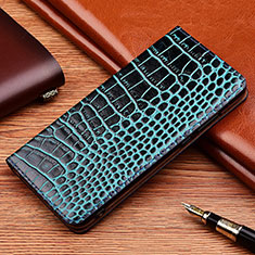 Leather Case Stands Flip Cover Holder H08P for Google Pixel 7 Pro 5G Blue