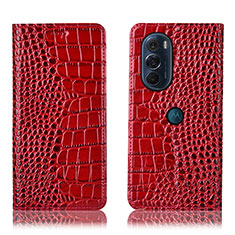 Leather Case Stands Flip Cover Holder H08P for Motorola Moto Edge 30 Pro 5G Red