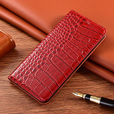Leather Case Stands Flip Cover Holder H08P for Samsung Galaxy S22 Plus 5G Red