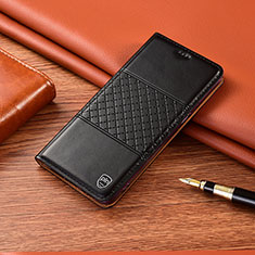 Leather Case Stands Flip Cover Holder H08P for Vivo iQOO 9 5G Black