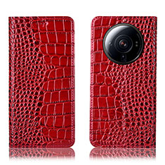 Leather Case Stands Flip Cover Holder H08P for Xiaomi Mi 12S Ultra 5G Red