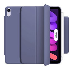 Leather Case Stands Flip Cover Holder H09 for Apple iPad Mini 6 Lavender Gray