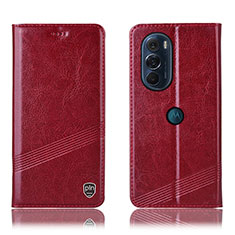 Leather Case Stands Flip Cover Holder H09P for Motorola Moto Edge 30 Pro 5G Red