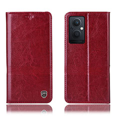 Leather Case Stands Flip Cover Holder H09P for OnePlus Nord N20 5G Red