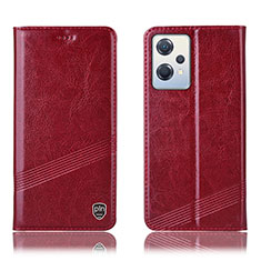 Leather Case Stands Flip Cover Holder H09P for Oppo K10X 5G Red