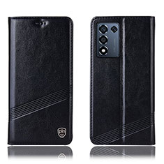 Leather Case Stands Flip Cover Holder H09P for Oppo K9S 5G Black