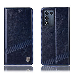 Leather Case Stands Flip Cover Holder H09P for Oppo K9S 5G Blue
