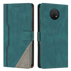 Leather Case Stands Flip Cover Holder H09X for Nokia G10 Green
