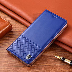 Leather Case Stands Flip Cover Holder H10P for Motorola Moto G10 Blue
