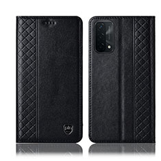 Leather Case Stands Flip Cover Holder H10P for OnePlus Nord N200 5G Black